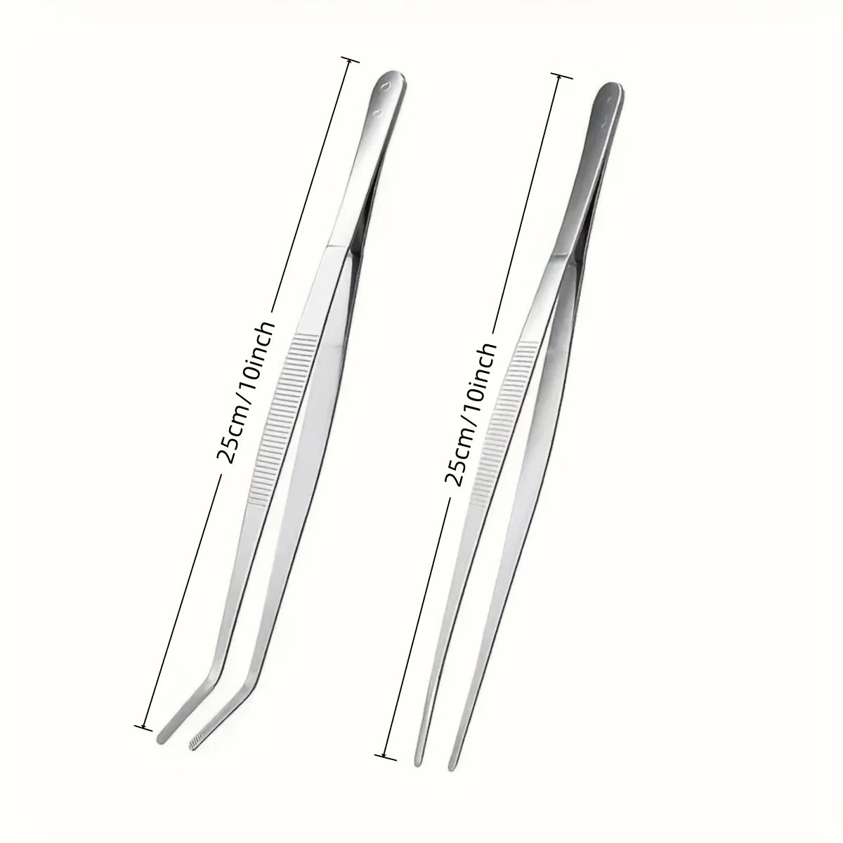 2pcs Professional Stainless Steel Kitchen Tweezers - Cooking Clamps For Electroplating, Seafood, Grilling, Precision Cooking