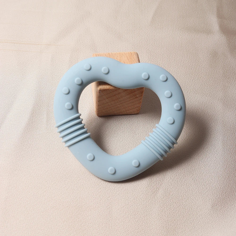 2024 new star silicone teether Food Grade heart baby Teething toy
