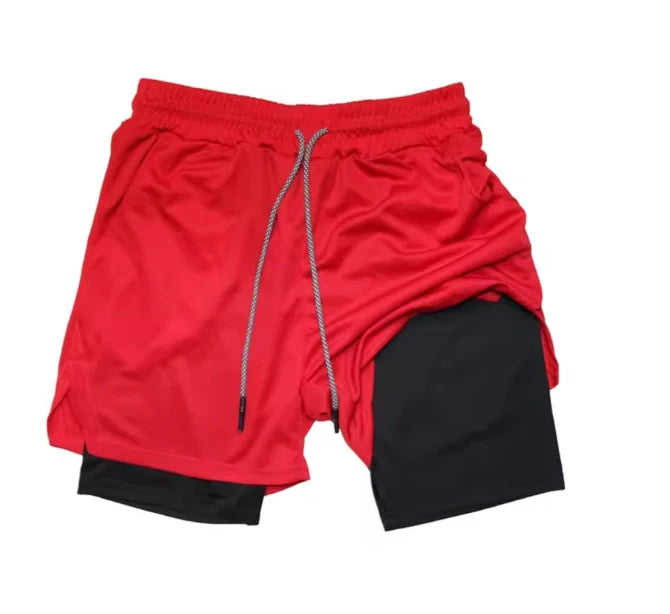Camouflage Running Shorts, Men's Gym Sports Shorts 2-in-1, Quick Dry Exercise Training, Outdoor Sports Fitness Jogging Shorts