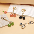 Fashion Delicious Red Cherry Keychain Summer Fruits Cherries Pendant Keyring For Women Men Jewelry Bag Accessories Gift