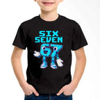 New Funny Six Seven Italian Brainrot 67 Number Graphic Print T-Shirt Boy/Girl Summer Short Sleeved Kids Comfortable Tshirt Top