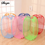 Mesh breathable laundry basket, foldable large size 40 * 40 * 70 miscellaneous laundry basket, simple and large capacity miscell