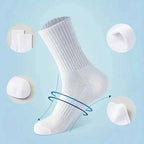 5/10/20 Pairs Neutral Solid Color Round Neck Socks Spring Autumn Sweat Absorbing Breathable Comfortable All-season Sports Socks