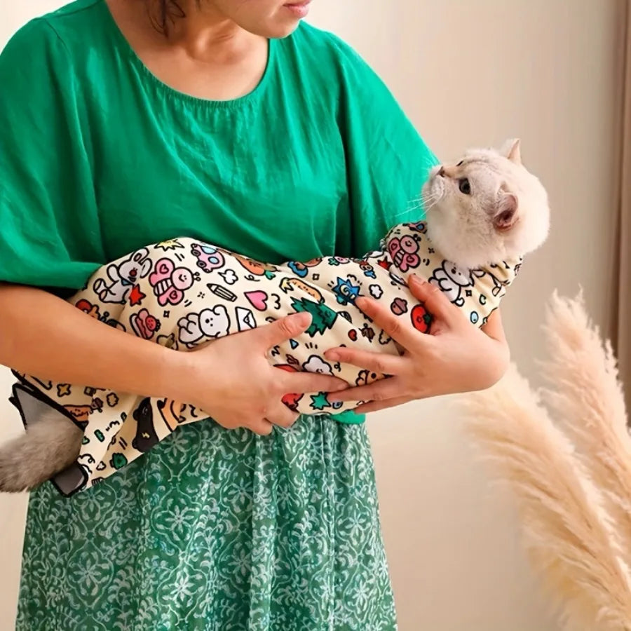 Cat Grooming Wrap - Anti-Bite, Anti-Scratch Swaddle for Medicine & Nail Clipping