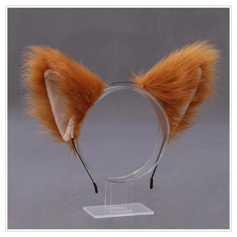 Lolita Animal Cat Fox Ear Hair Hoops Cosplay Girls Halloween Anime Headbands Headwear Hair Accessories