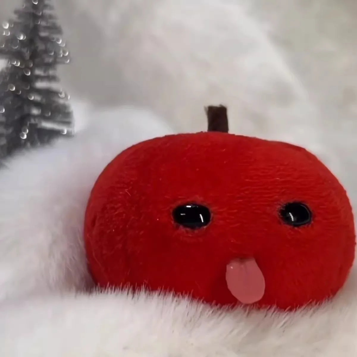 2pcs Cute Apple Plush Keychain Green Red Fruit Kawaii Bag Charm Car Keyring Gift Kids Girls Adults Birthday Christmas