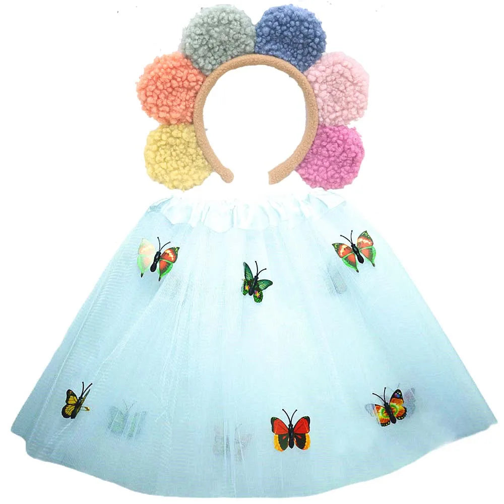Animals  Children  Headband Tutu Skirt Tail Bow Kids  Girl Party Props Elephant Tiger Fox     Halloween Costume Cosplay