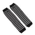Punk Stripe Fingerless Gloves for Women & Men – Long Knitted Arm Warmers, Elastic Winter Cuffs, Hip-Hop Elbow Mittens for Outdoor & Streetwear