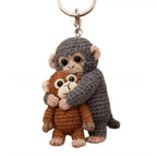 Funny Crochet Monkey Keychain Cute Backpack Bag Charm