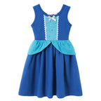 Children's Casual Dress for Girls Mermaid Rapunzel Dress One-Shoulder Sling Short Sleeve Princess Costume Summer Casual Vest