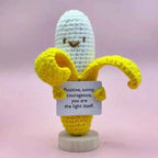 Funny Crochet Positive Inspirational Emotional Support Owl Doll Home Room Decoration Handmade Knitted Owl Desktop Ornament Gift