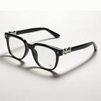 Unisex Square Anti Blue Light Glasses UV400 Gold Cross Hinge Black Clear Frame Computer Anti-Fatigue Eyeglasses