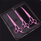 Pet Grooming Scissors Purple Dragon Japan Stainless Pink Curved Scissors For Dogs Dog Thinning Scissors Pet Chunker Shears Z3003