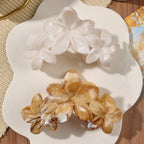 2Pcs Hawaiian Blue Gray Sapphire Marble Flower  Hair Claw Clip for Women Shark Clip Bohemian Hair Accessories Gradient Hairpins