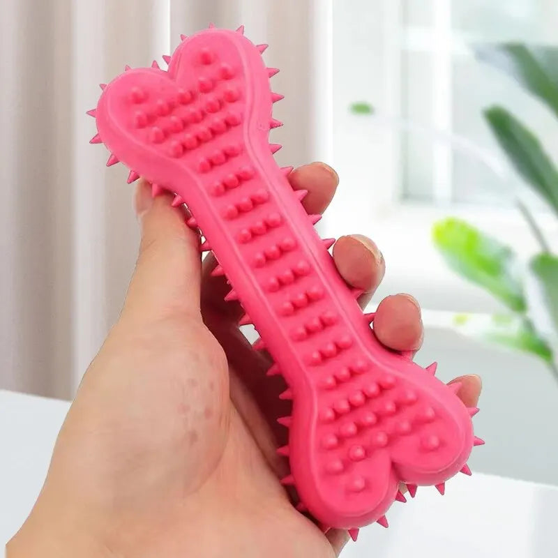 1PCs Pet Chew Toy Soft Rubber Bite-resistance Bone Shape Teeth Grinding Chewing Toys for Small Dogs Training Pet Supplies