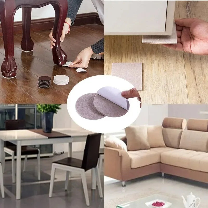 Thickened Self-adhesive Felt Chair Leg Pads Anti Slip Scratch Resistant Noise Resistant Floor Furniture Protection Pads Gaskets