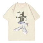 New Style Fih Shoes Graphic T Shirts Funny Misspelled Fish Meme T-shirtsWomen Casual Fashion Short Sleeve T-shirt