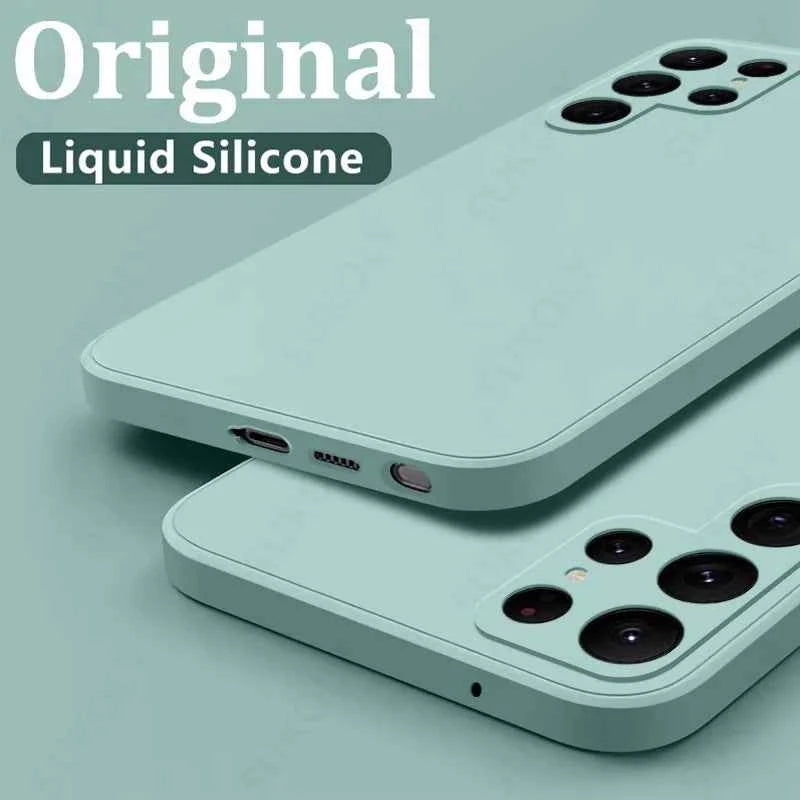 Case For Samsung Galaxy S26 S24 S23 S22 S25 Ultra S24 FE A57 A56 A55 A16 A17 5G S25 Edge Shockproof Liquid Silicone Phone Cover