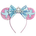 Cinderella Cartoon Mouse Ear Headband Sequin Bows Girl Adult Kid Halloween DIY Party Cosplay Hair Accessories Princess Hairband