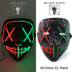 Wireless Neon LED Purge Mask – Glowing Halloween Cosplay Mask