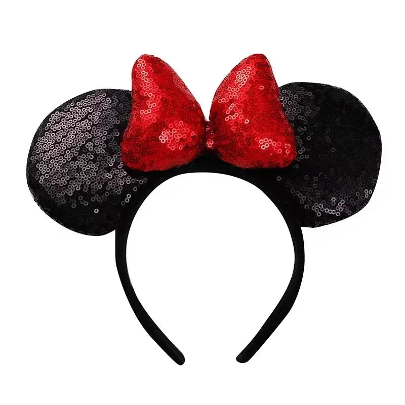 Anime Mouse Ear headband amusement park headband fish-scale sequin mesh party hat girl birthday gift