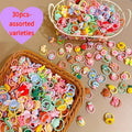 30pcs Girls High Elastic Hair Band Does Not Hurt Hair, cartoon Animal Flowers and Fruit Decorative Hair Band, Decorative Hair Se