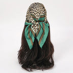 Bohemian Style Floral Print Women’s Square Silk Scarf Satin Head Wrap Tropical Leaf Flower Design Scarves Bandana Hijab