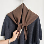 100% Wool Winter Scarf For Women Warm Triangle Knit Scarves Hijab Solid Lady Shawl Wrap Female Pashmina Bandana Head Scarfs New