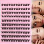 DIY Eyelash Extension Kit Individual Lashes Cluster Mix Lash Clusters with Lash Bond and Seal and Lash Accessories