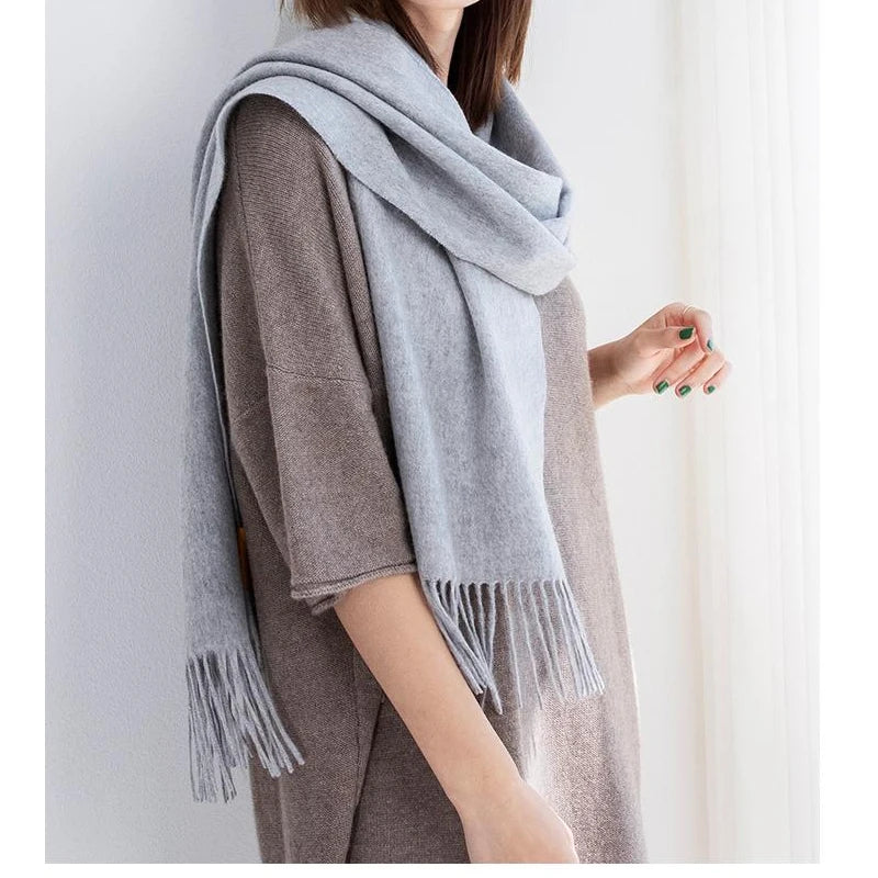 Solidlove 100% Wool Winter Scarf for Women – Luxury Cashmere-Feel Shawl, Poncho & Wrap | Warm Fashion Scarf for Ladies