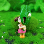 1Pcs Cute Desktop Decoration Totoro Figurine Holding Leaf Totoro Ornament for Living Room Home Decor Items Wall Birthday Gift