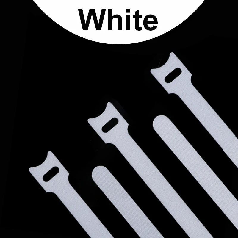 10pcs Releasable Cable Ties 15 20 25 30cm Mouse Earphone Wire Wrap Cable Organizer Nylon Hook Loop Strap Zip Bundle Bandage Tie