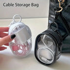 New Portable Clear Figure Display Keyring Bag Waterproof PVC Oval Hanging Blind Box Storage Bags Keychain Organizer Case