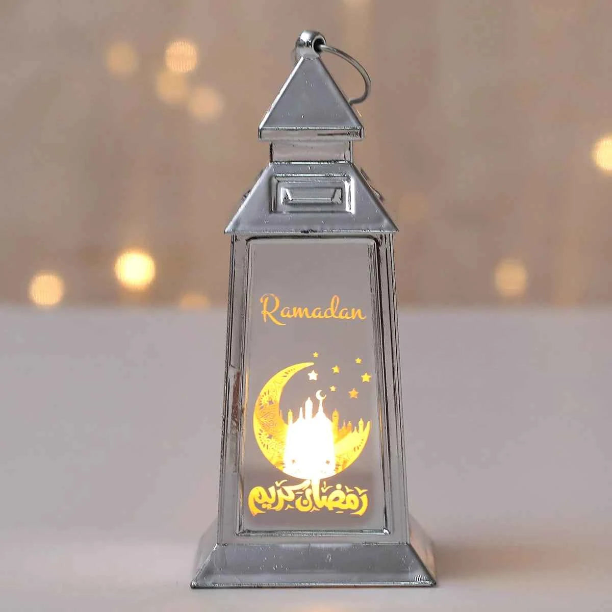Muslim Ramadan Decor Lantern Ornament EID Mubarak Moon LED Candle Lamp Eid Al Adha Gift Gurbang Ramadan Decoration for Home