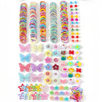 510-piece set of colorful bow, flower, and small star accessories - a cute hair accessory set that children love.
