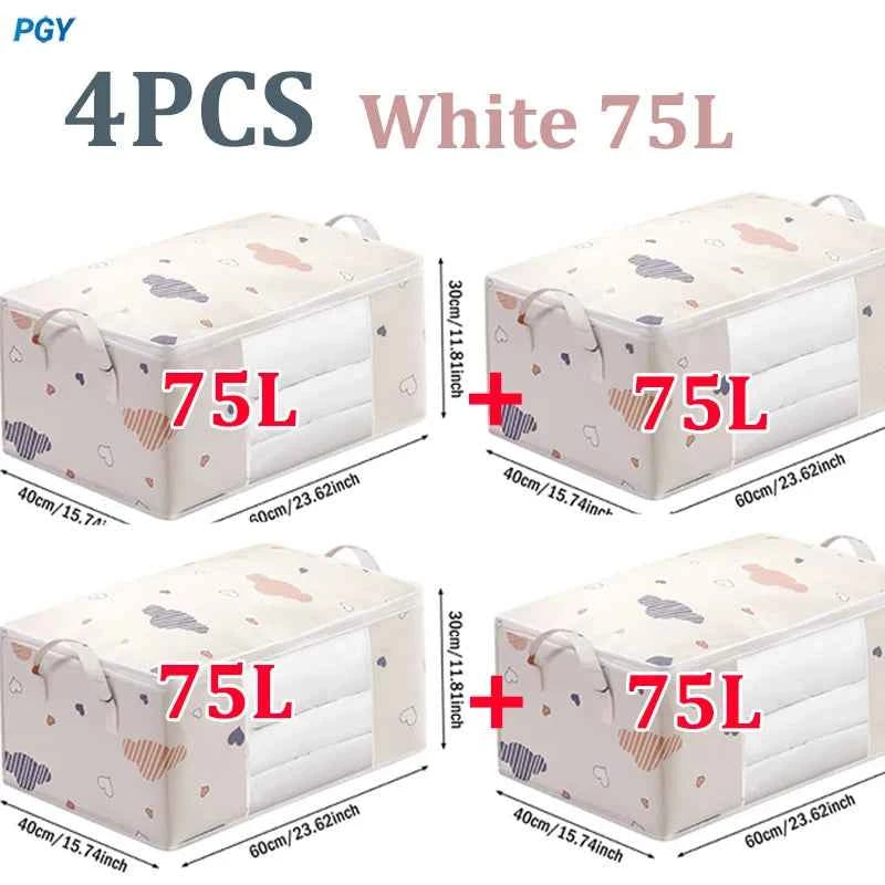 Big Capacity Storage Bag 4/2/1PCS Quilt Clothes Moisture Dust Proof Proof Organizer Duvet Blanket Sorting Bags Luggage Bag
