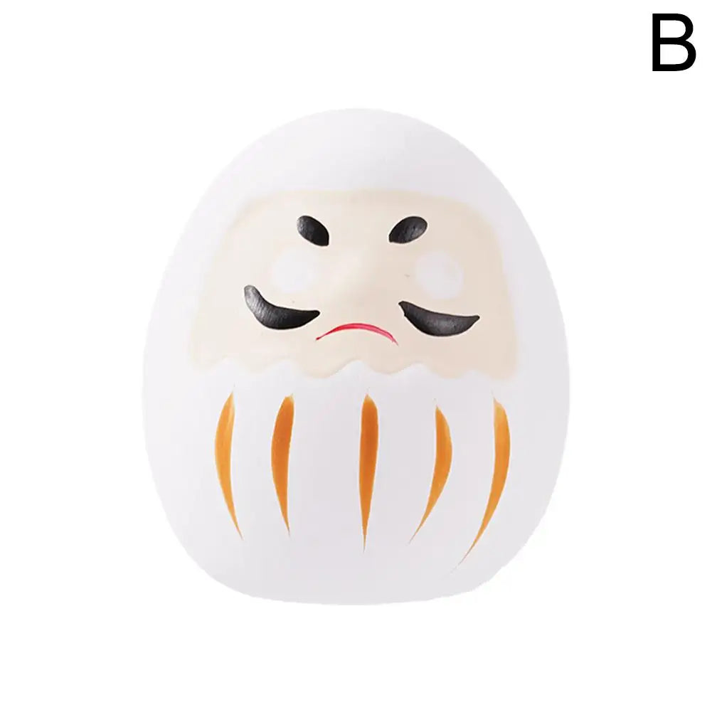Japanese Ceramic Daruma Doll Miniature Lucky Charm Fortune Ornament for Home Decor Landscape Craft Gift