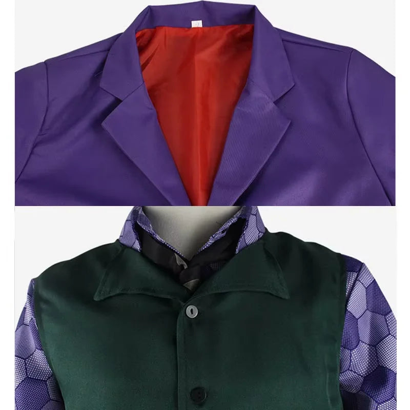 Men Clown Cosplay Costume Clown full set Coat Shirt Vest Tie Suit Outfits for Male Halloween Costumes