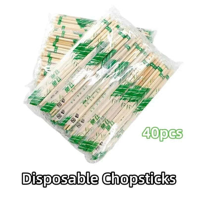 40pcs Disposable Chopsticks Independent Packaging Chopsticks For Restaurants Chinese Bamboo Material Household Chopsticks