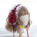 Sweet Hair Hoop Girls Cute Ruffled Cosplay Headband Hair Band Hair Accessories Lace Bow Ribbon Headdress Lolita DIY Headwear