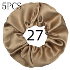 10/5 Pcs Satin Hair Scrunchies Set for Women & Girls – Soft Silk Elastic Hair Bands | Elegant Solid Color Ponytail Holders & Headwear Accessories