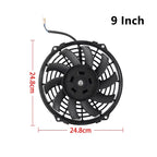 Universal 7/9/10/12/14/16 Inch 12V 80W 2100RPM Car Air Conditioning Cooling Fan Blade Cool Mounting Kit CF-1001