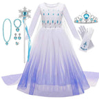 Frozen Elsa Anna Princess Girls Costume Kids Dress Disney Snow Queen Halloween Cosplay Birthday Party Dress Up 2-10 Years