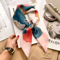Luxury Silk Feeling Square Scarf Women 2025 Print Satin Neckerchief Spring Hair Band Foulard Bandana Echarpe Tie Shawl Wraps