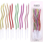 6/12/48pcs Birthday Candles Spiral Cake Candles  Long Thin Cake Candles For Wedding Party And Cake Decoration