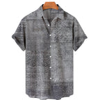 Vintage Shirts For Men 3D Print Short-Sleeved Casual Lapel Shirt Oversized Men's Clothing Patchwork Tees Tops Plaid Streetwear