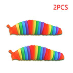 Fidget Slug Toy for children 18cm 3D Colorful Sensory Slug Relieves Fun Decompression Toy Creative Twist Caterpillar Fidget Toys