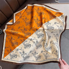 2025 Silk Shawl Print Headscarf Cat Hair Wrap Neckerchief Female Satin Square Scarf For Women Headband Foulard Hijab Bandana