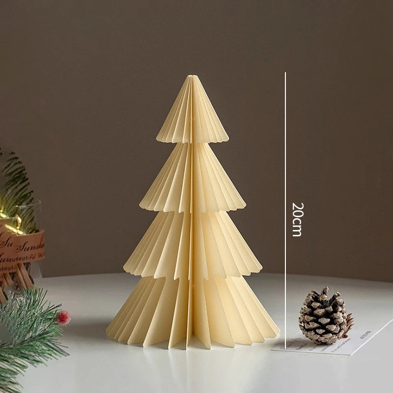 Paper Christmas Tree Ornaments 3D Honeycomb Christmas Tree Decorations Folded Paper 2026 Xmas New Year Desktop Arrangement Decor