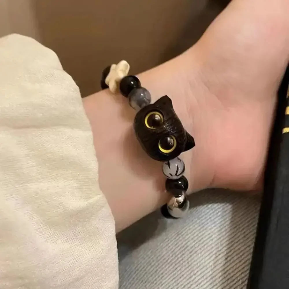 Fashion Luminous Beads Couple Bracelets For Women Men Charm Cat Matching Friend Bracelet Glow In The Dark Jewelry